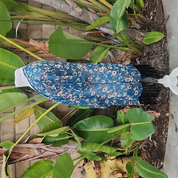 Lularoe turquiois blue floral Monroe kimono new with tags small - Picture 2 of 8